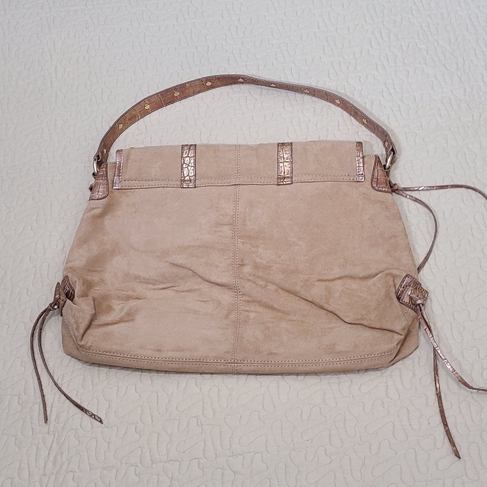 Camel Suede and Crocodile boho shoulder bag - Picture 9 of 12